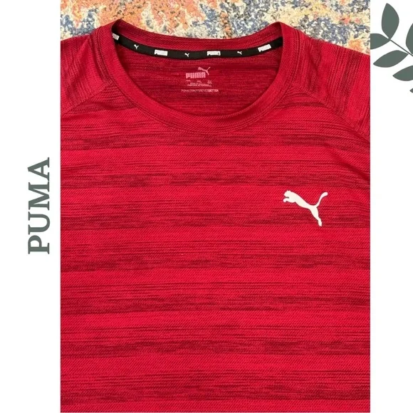 🛍️3/$40 PUMA Performance Tee Red Heathered Athletic Fit – Size XXL - Picture 3 of 4